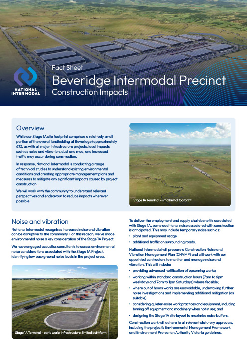 Beveridge Intermodal Precinct Project Planning and Approvals