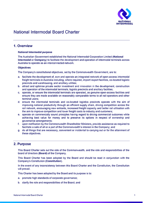 Board Charter November 2024 Cover