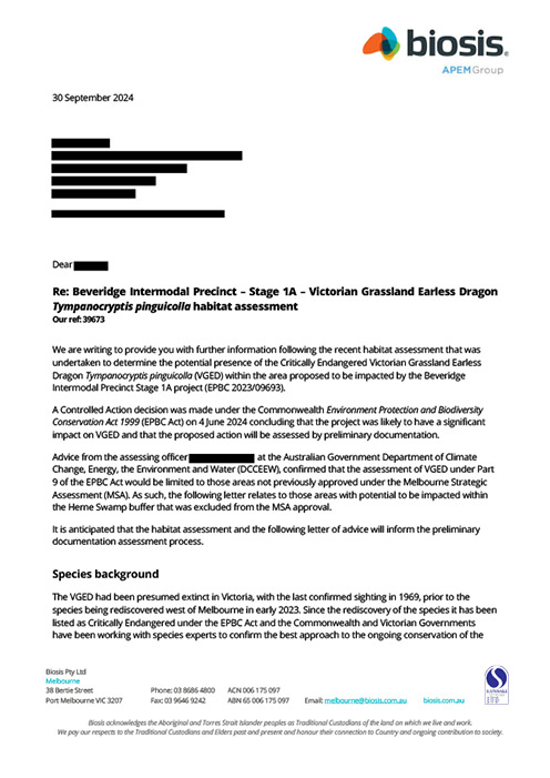 Beveridge Intermodal Precinct Project Planning and Approvals